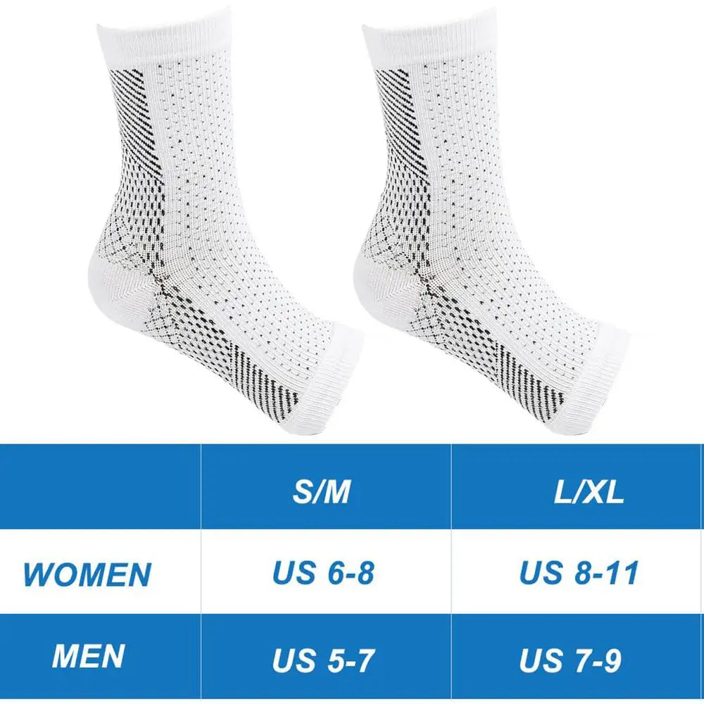 Toeless Compression Ankle Socks – Arch & Heel Support Compression Socks Axl White L