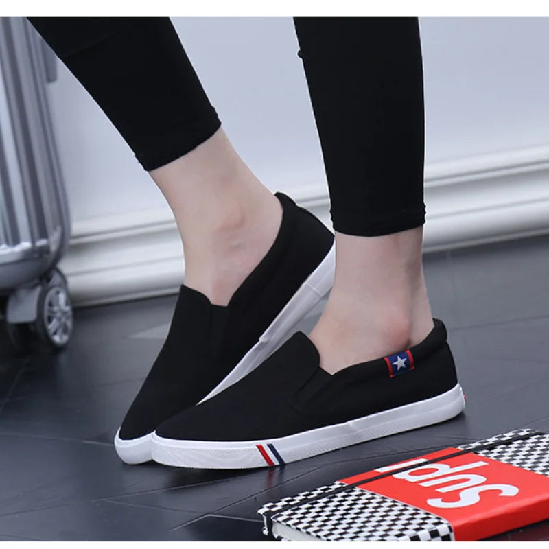 YBQJOO Men's Canvas Slip-On Loafers – Lightweight Casual Shoes Canvas Slip-On Loafers Axl black 39