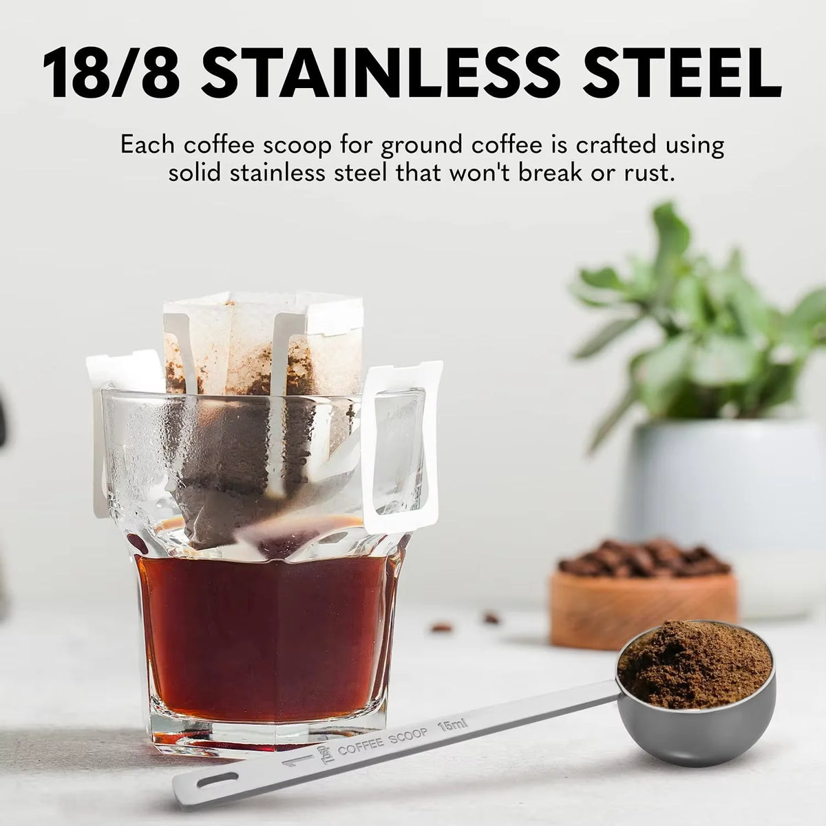 Stainless Steel Coffee Scoop & Measuring Spoon – Long Handle Measuring Spoon Axl