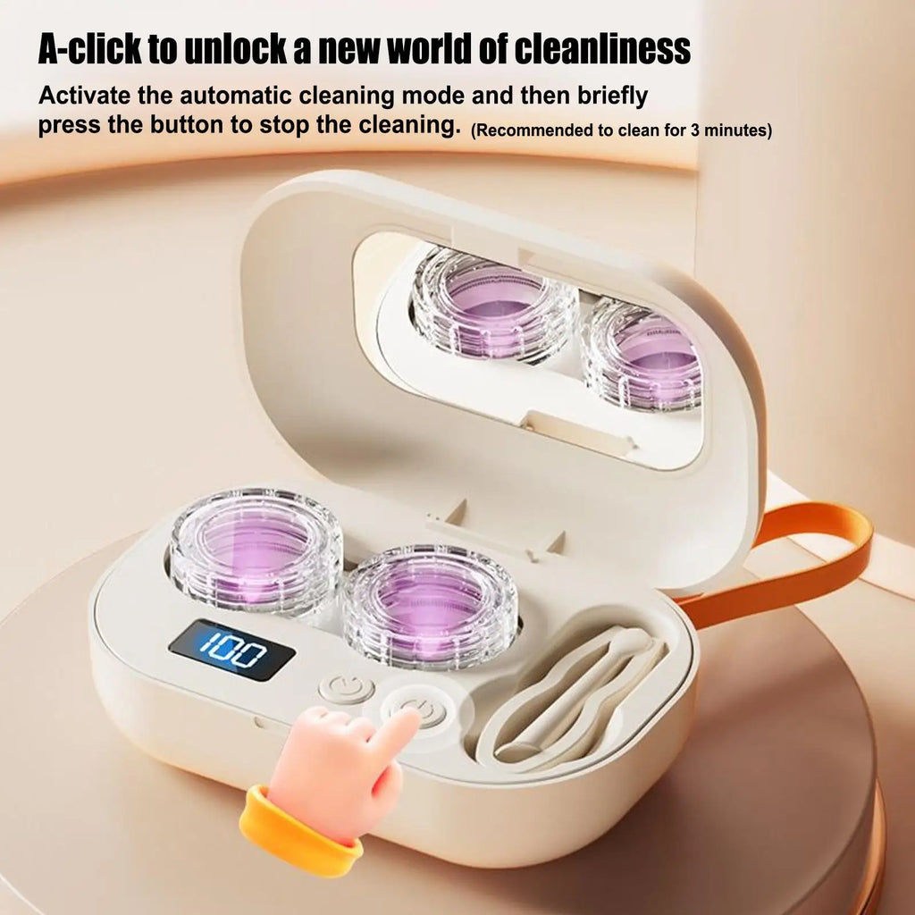 Ultrasonic Contact Lens Cleaner & Travel Case Kit Ultrasonic Lens Cleaner Axl
