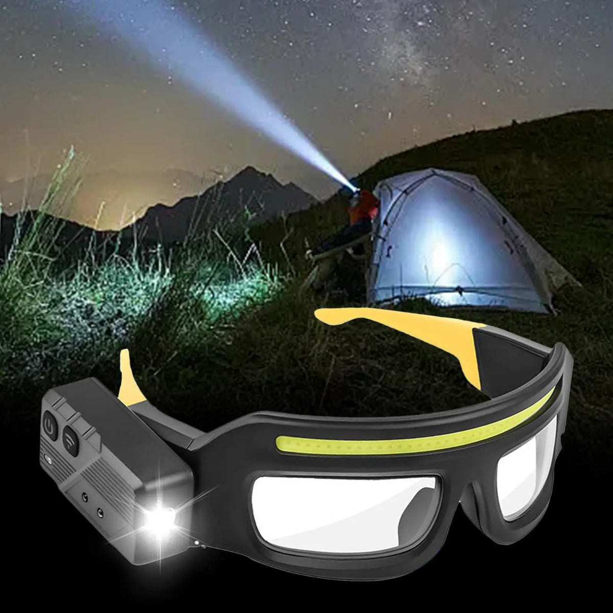 Anti-Fog Safety Glasses with LED Headlamp | Rechargeable LED Safety Glasses Axl