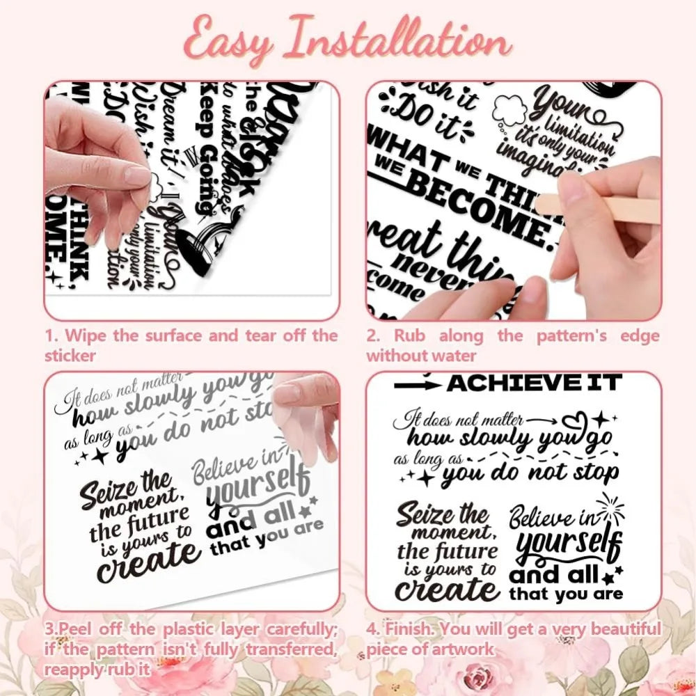 Rub-On Transfer Stickers for Furniture & Crafts – 3Pcs 6×12" Craft Transfer Stickers Axl