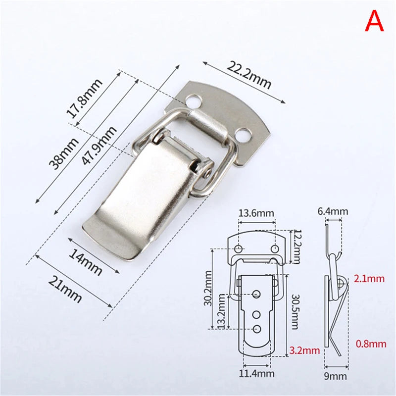 Stainless Steel Toggle Box Lock – Spring Loaded Latch Buckle Toggle Latch Hardware Axl Nickel plated iron