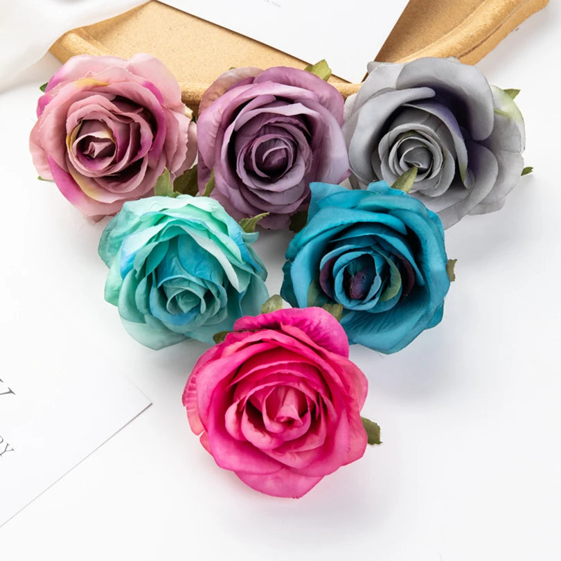 Artificial Silk Roses 10 Pcs – Wedding Bouquet & Home Décor Artificial Silk Flowers Axl