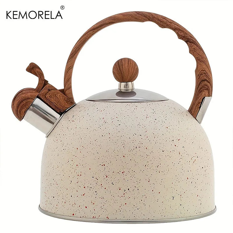 KEMORELA 2.5L Stainless Steel Whistle Kettle – Gas & Induction Stovetop Whistle Kettle Axl
