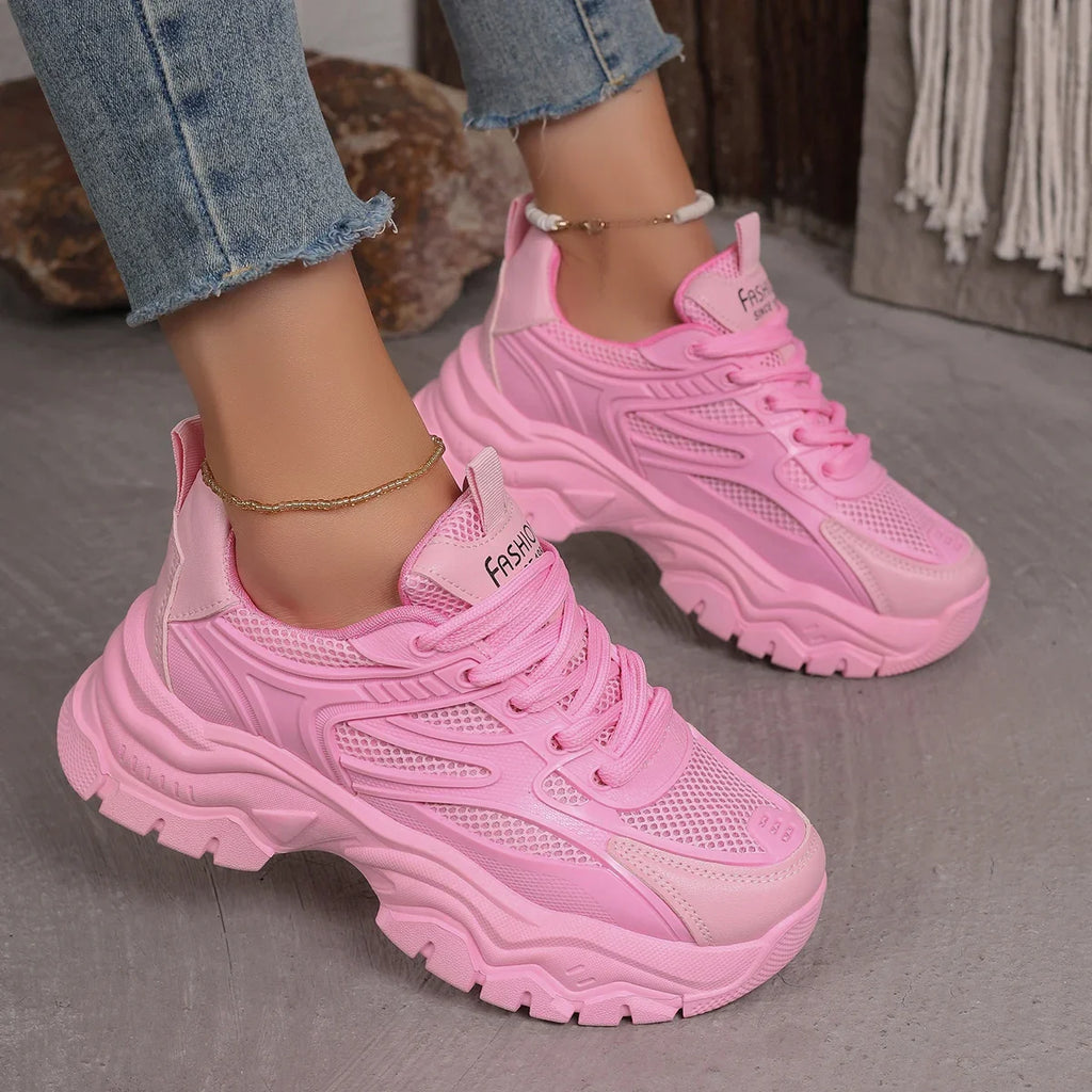 Women's Chunky Platform Sneakers – Lightweight Fashion Tennis Shoes Platform Sneakers Axl