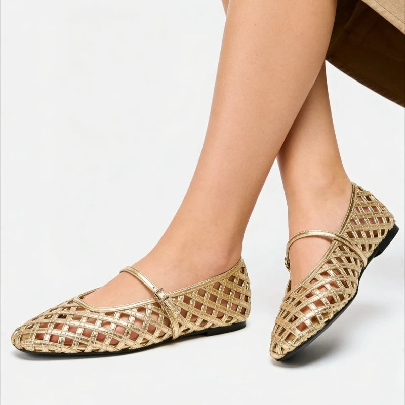 Women's Hollow-Out Flat Sandals – Casual Buckle Strap Summer Women's Flat Sandals Axl