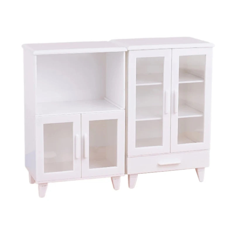 1:12 Dollhouse Miniature Cupboard & Cabinet Furniture Set 2 Pcs Dollhouse Miniature Furniture Axl