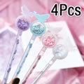 4-Pack Butterfly Quicksand Gel Pens – 0.5mm School Stationery Gel Pen Set Axl 4pcs