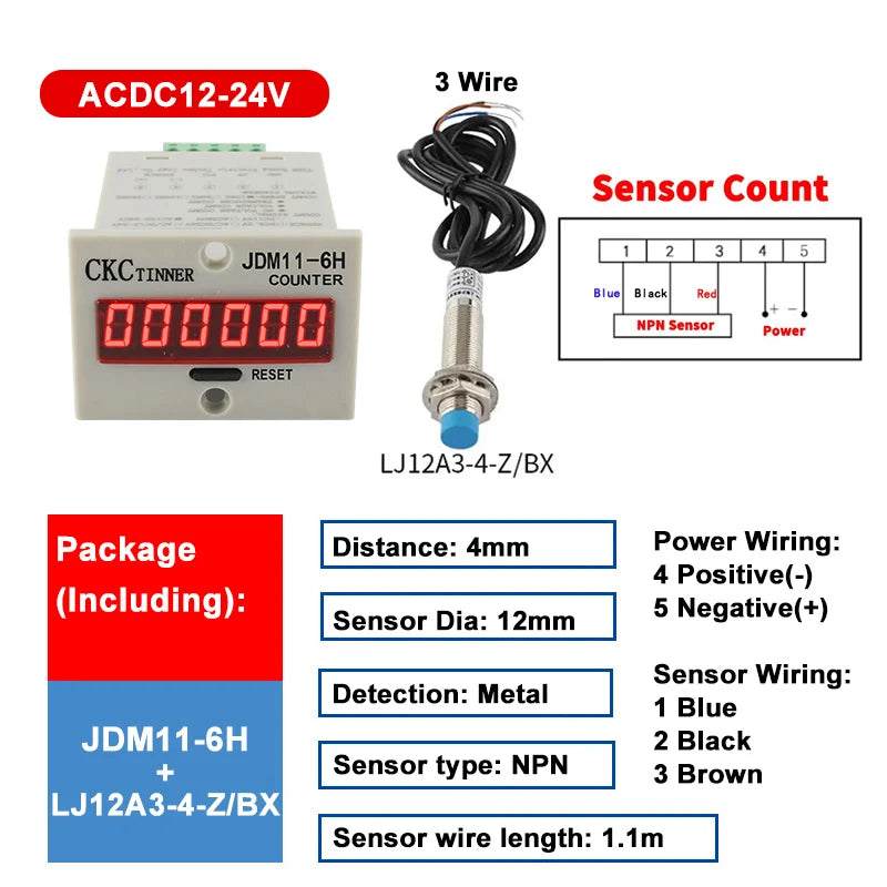 JDM11-6H 6-Digit Digital Industrial Counter + Proximity Switch