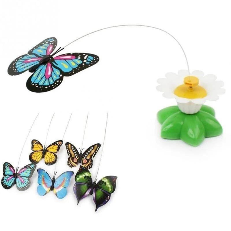 Electric Butterfly Flying Cat Toy – Flower Motion Teaser Interactive Cat Toy Axl