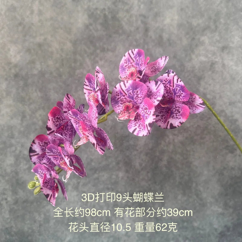 Artificial 9-Head Real Touch Orchid Stem – Wedding & Home Décor Artificial Flower Stem Axl