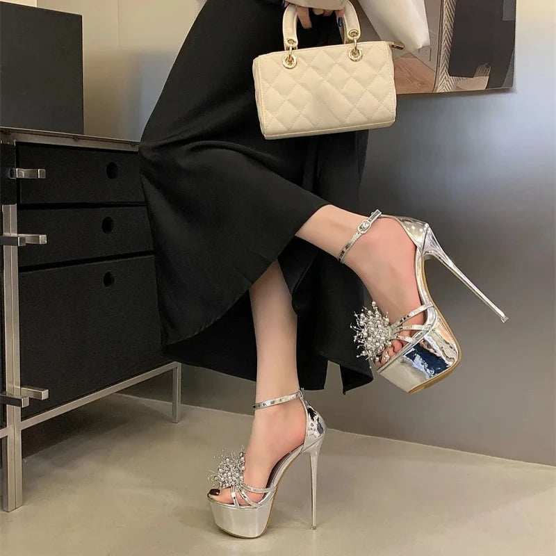Women's Diamond High Heel Sandals – Wedding & Party Stiletto High Heel Sandals Axl