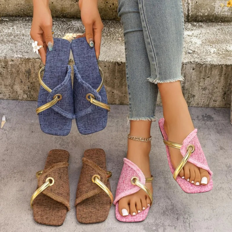 Women's Bohemian Flat Sandals – Beach Gladiator Summer Flats Flat Sandals Axl