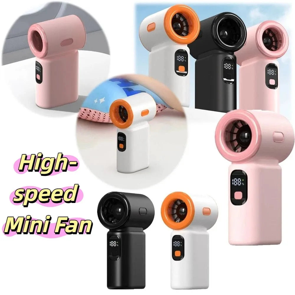 Digital Mini Handheld Fan – 100-Speed USB Rechargeable Turbo Handheld Portable Fan Axl