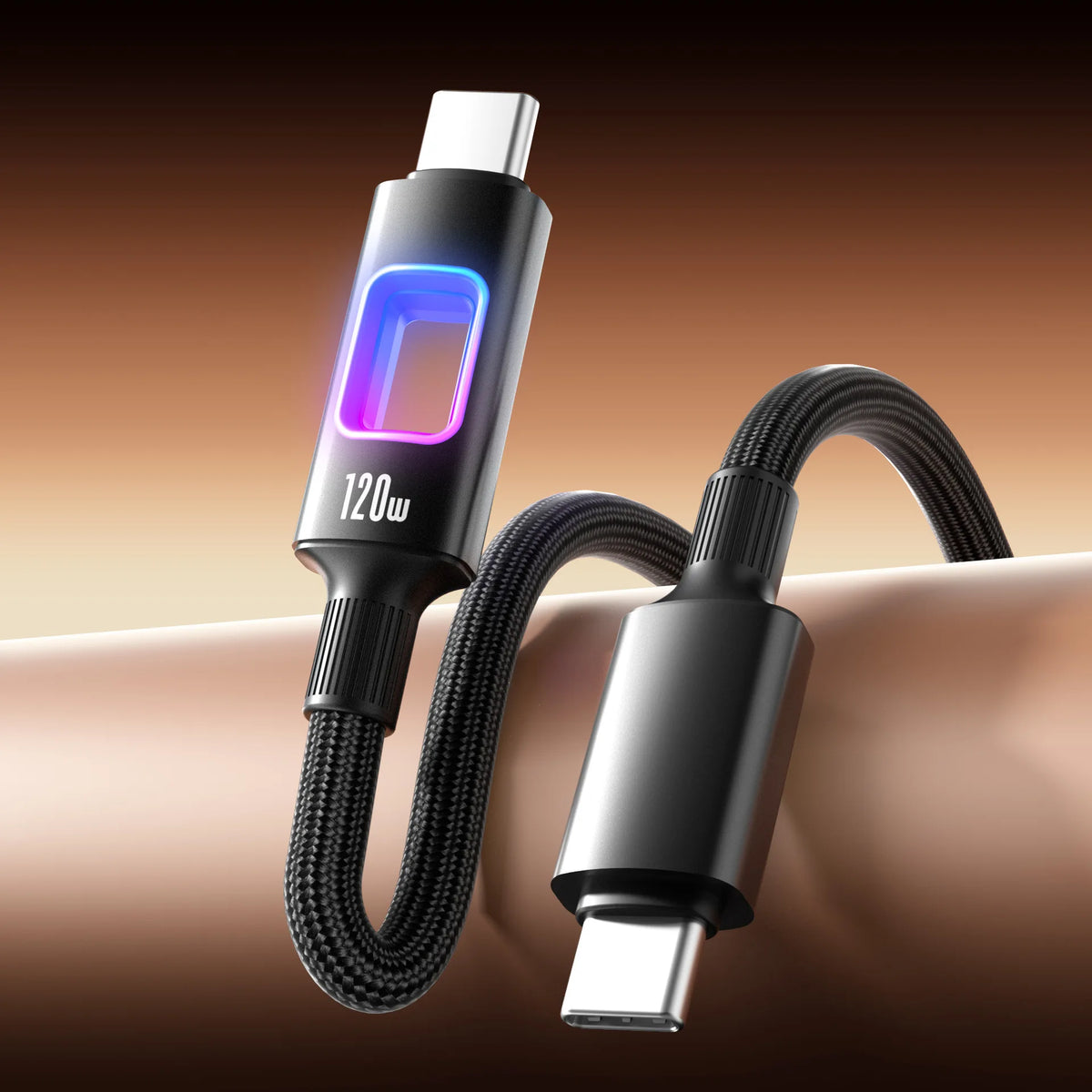 USB-C 120W PD Fast Charging Cable 1.5m/2m – MacBook iPad USB-C Charging Cable Axl black 1m