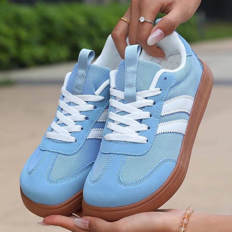 ZULIWAGN Women's Lightweight Striped Sneakers | Plus Size Women's Sneakers Axl SKY BLUE 41