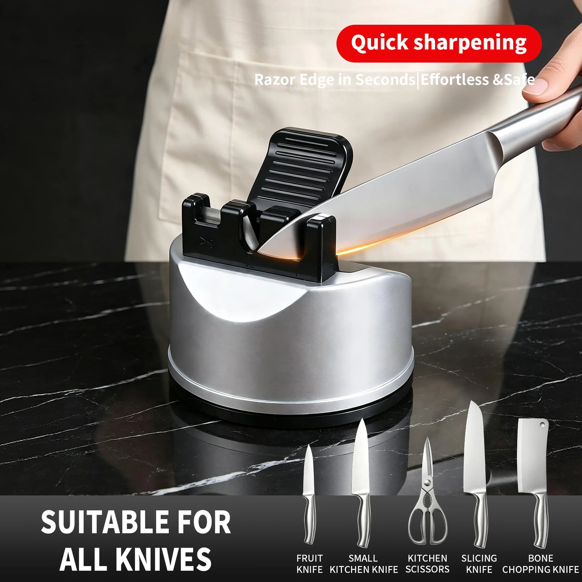 PLYS Knife Sharpener with Suction Cup – Tungsten & Ceramic Knife Sharpener Axl