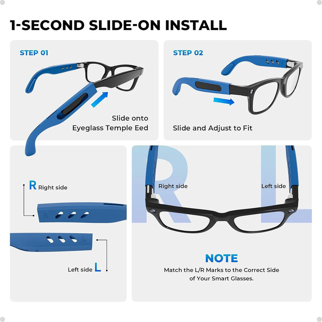 Anti-Slip Silicone Eyeglass Ear Hooks – Sweat-Resistant Grip Eyeglass Ear Hooks Axl