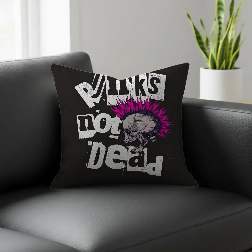 Skull Print Linen Cushion Cover – Sofa, Bed & Chair Decor Linen Cushion Cover Axl White4 35X35cm