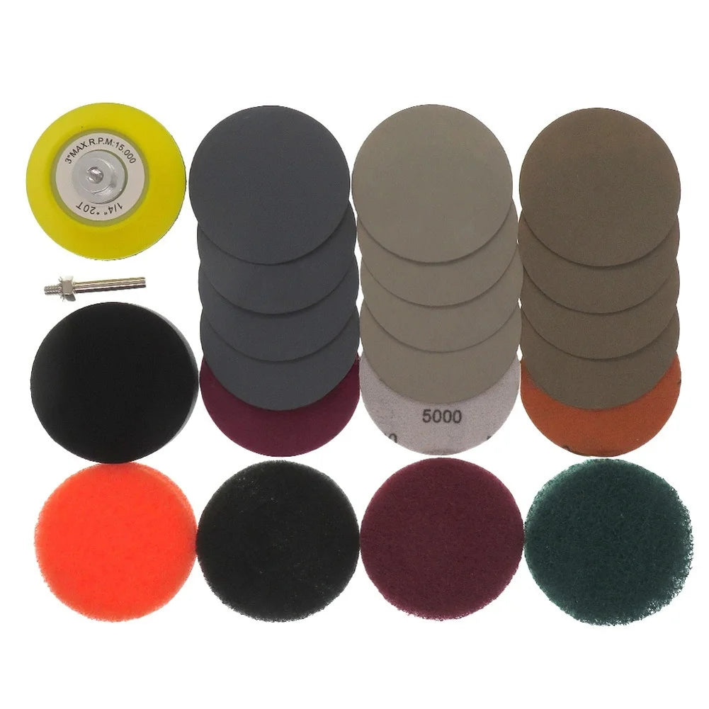21-Pc Headlight Restoration Kit – 3" Sanding & Polish Discs Headlight Restoration Kit Axl