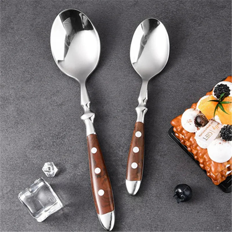 YRIDEFE 6-Piece Stainless Steel Cutlery Set – Knife Fork Spoon Cutlery Set Axl