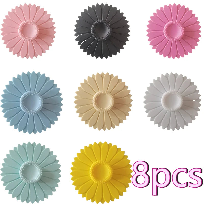 Sunflower Silicone Cup Lids 4/8pc – Dustproof Mug Covers Silicone Cup Lids Axl SET C-8PCS