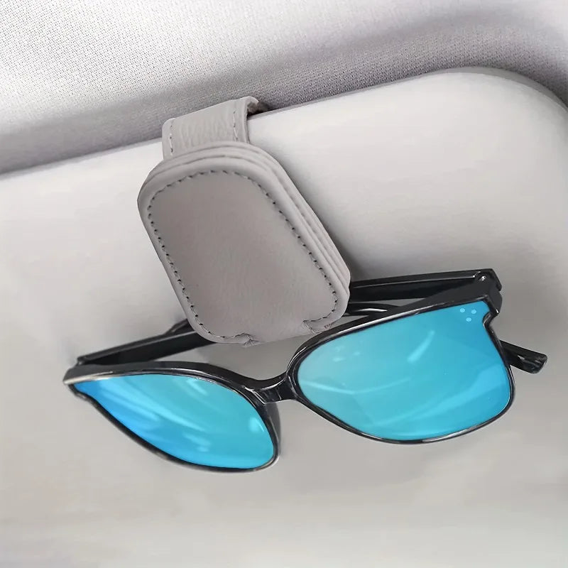 Magnetic PU Leather Car Visor Glasses Holder Clip Car Visor Organizer Axl