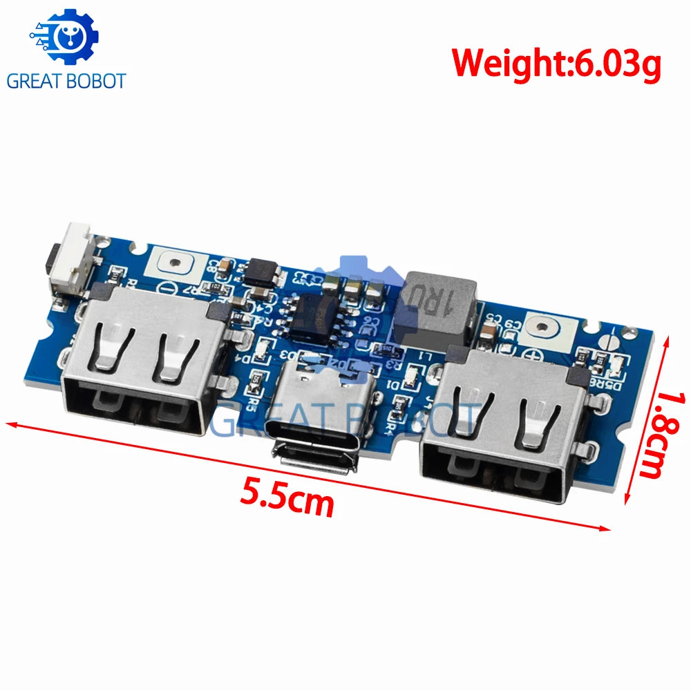 18650 Dual USB Power Bank Charger Board 5V 2.4A Boost Module Battery Charger Board Axl