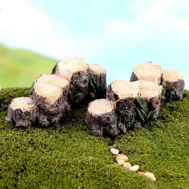 Mini Resin Tree Stump Bridge – Fairy Garden Terrarium Decor Miniature Garden Decor Axl
