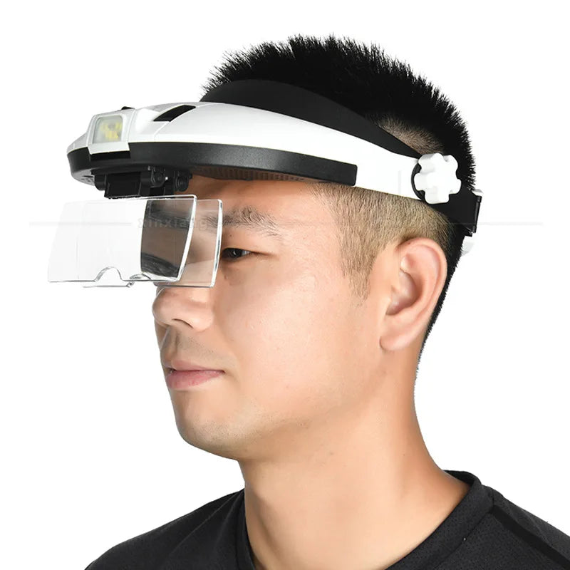 LED Headband Magnifier with Light – Jeweler Loupe Magnifying Glass Headband Magnifier Axl