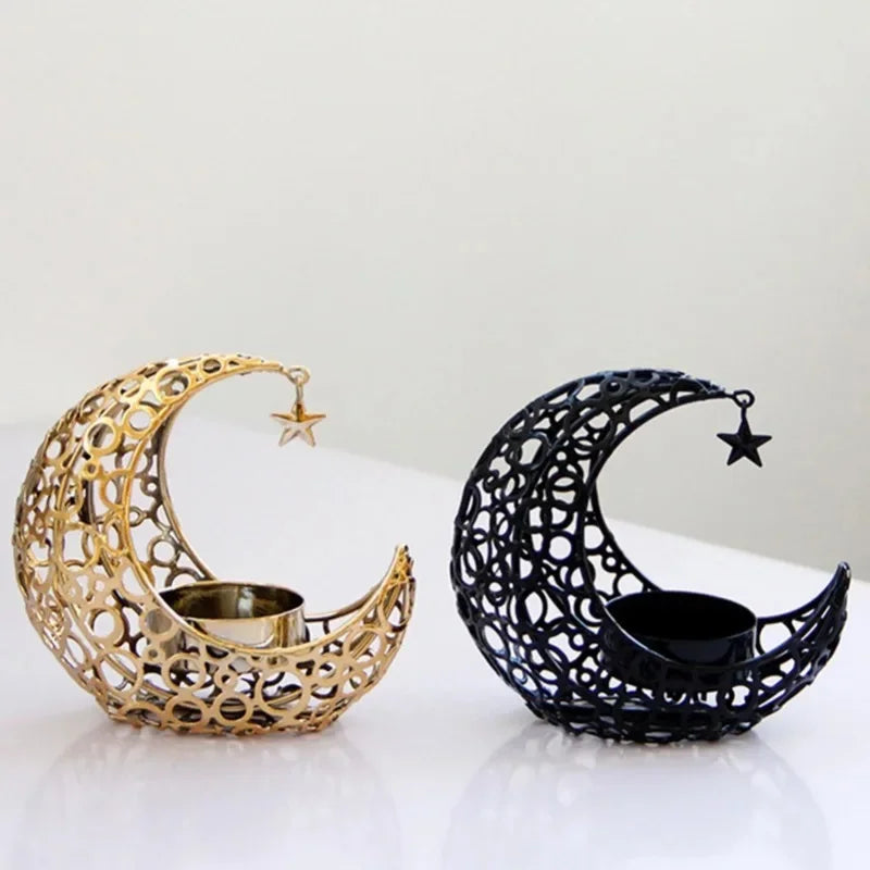 Ramadan Moon Metal Candle Holder – Eid Mubarak Home Decor Metal Candle Holder Axl