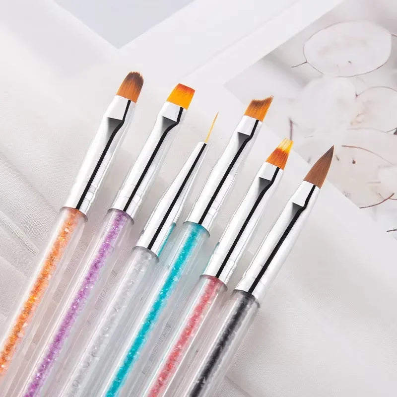6-Piece UV Gel Nail Art Brush Set – Liner & Acrylic Pens Nail Art Brush Set Axl