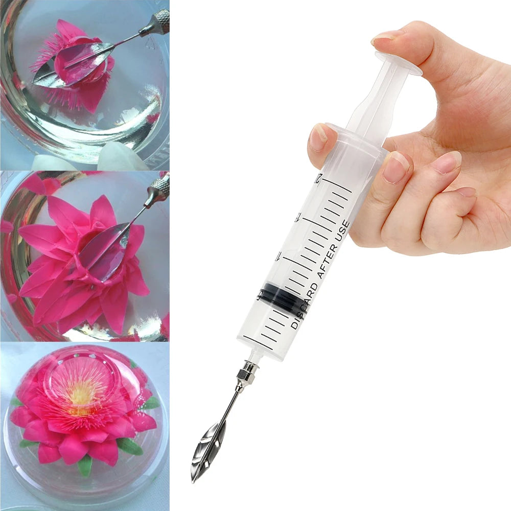 10-Pc 3D Gelatin Art Nozzle Set & Syringe – Jelly Cake Tool Gelatin Art Tool Set Axl