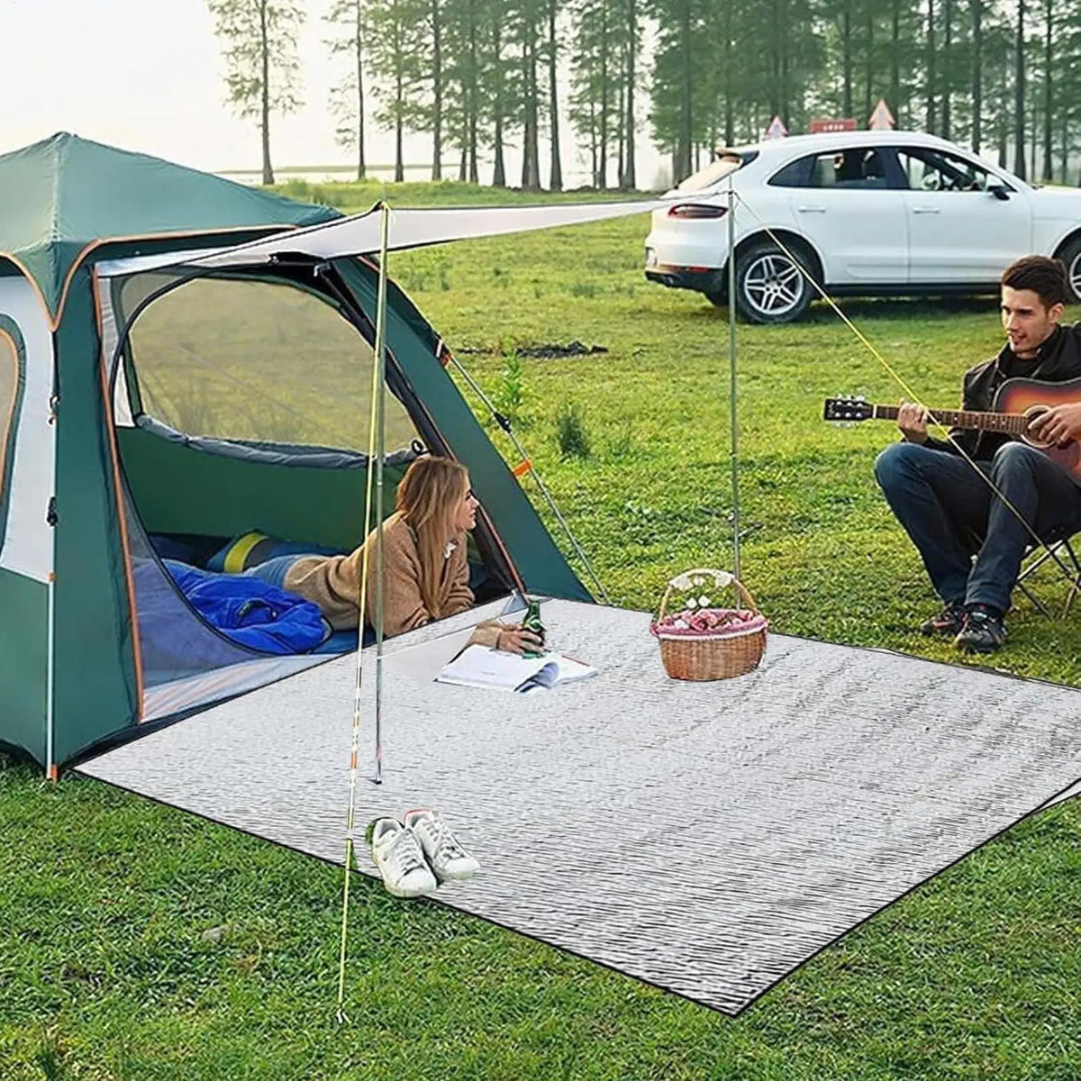 Foldable Camping Foam Mat – Double-Sided Aluminum Foil Ground Pad Camping Ground Mat Axl