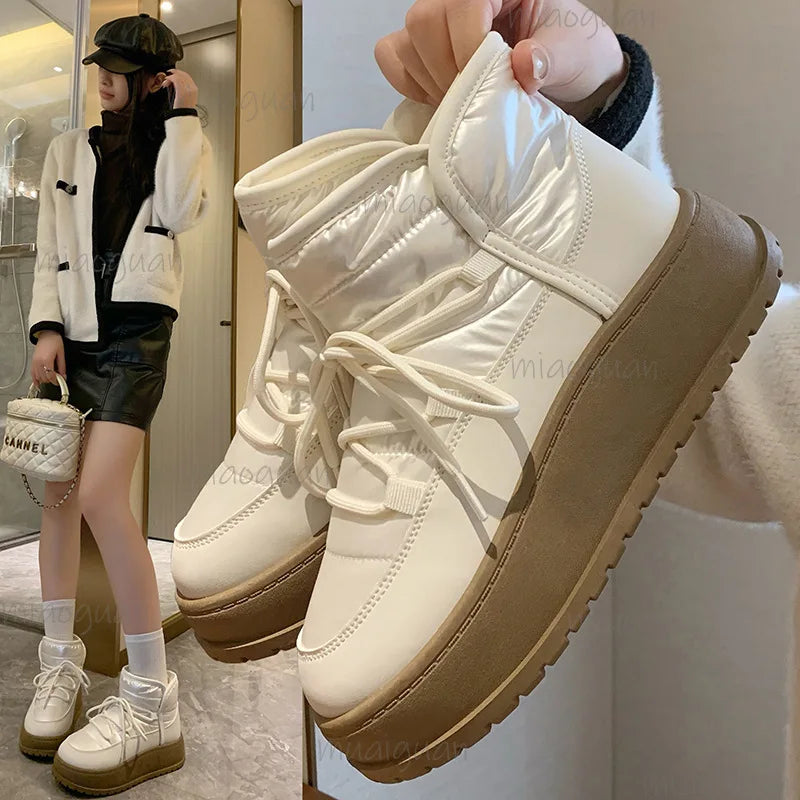Women's Waterproof Platform Snow Boots – Plush Ankle Booties Women's Snow Boots Axl