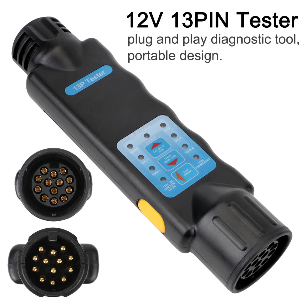 13-Pin Trailer Plug Socket Tester | Caravan Wiring Diagnostic Trailer Wiring Tester Axl