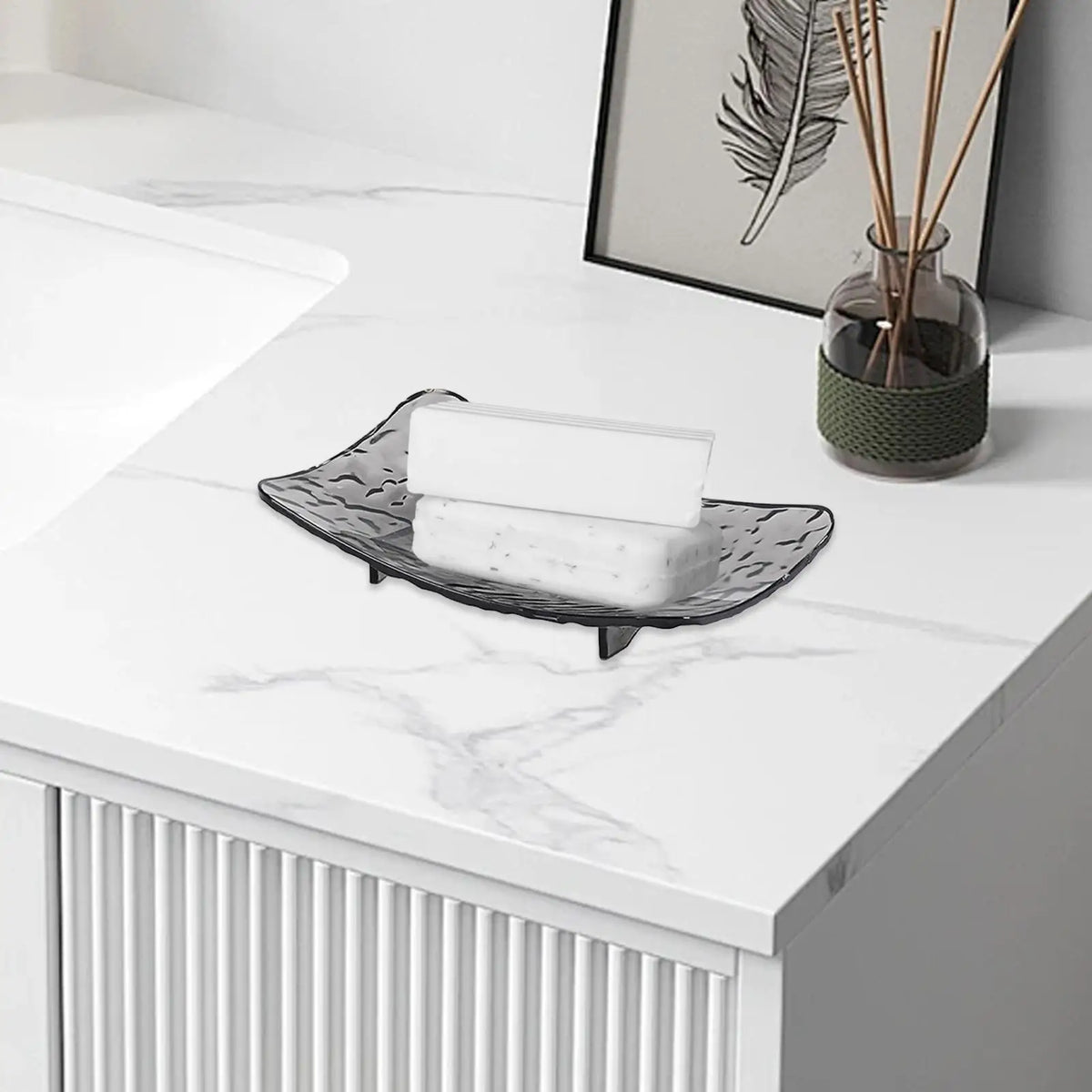 Soap Dish with Drain Hole – Non-Slip Bar Soap Tray S & L Soap Dish Tray Axl