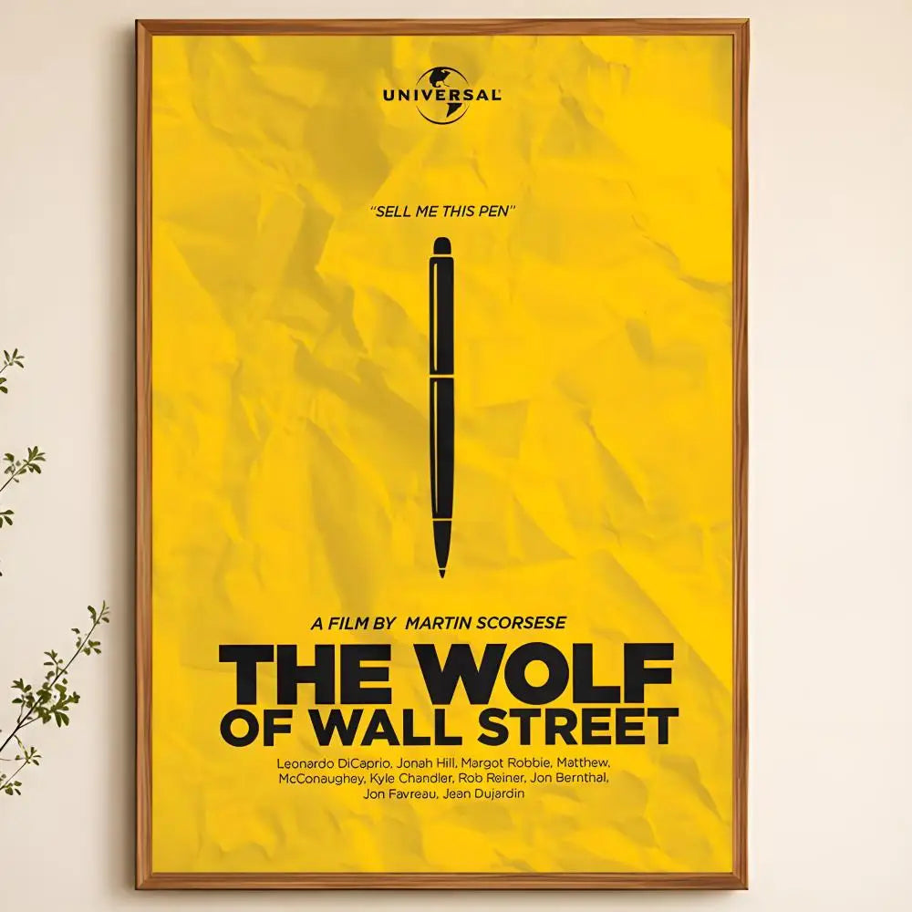 Wolf of Wall Street Movie Poster – Peel & Stick PVC Wall Art Movie Wall Poster Axl White17 30X40cmNoframe