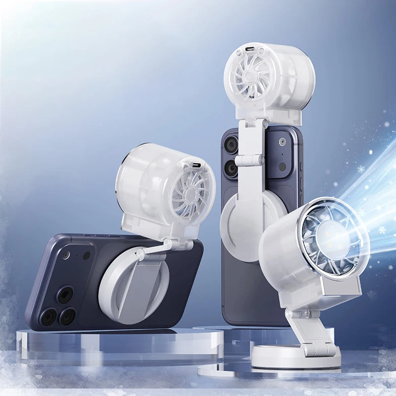 Foldable Magnetic Fan – 3 Speeds & 2-Level LED Light | Portable Portable Foldable Fan Axl