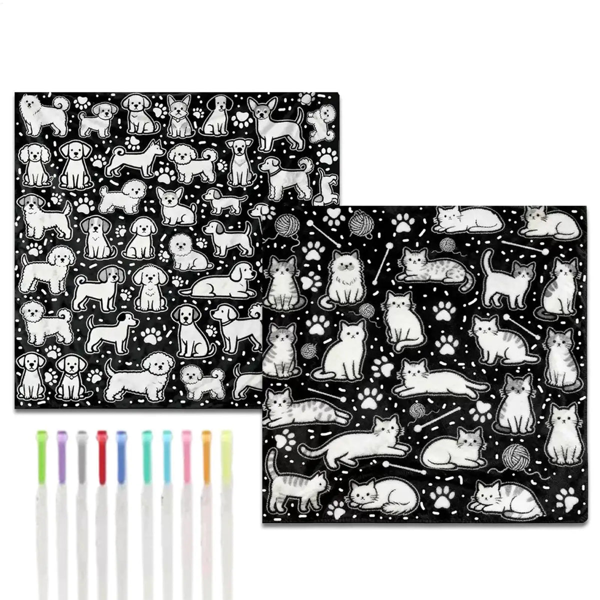 DIY Coloring Blanket with 24 Markers – Cartoon Art Throw DIY Coloring Blanket Axl