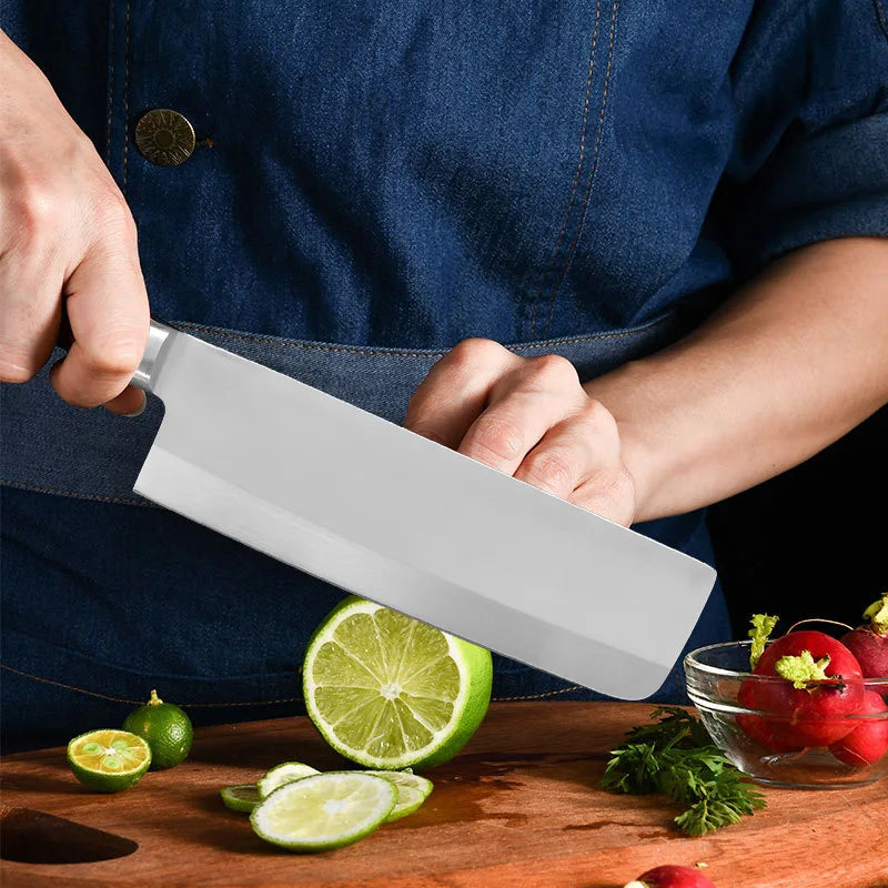 Stainless Steel Meat Cleaver – Wood Handle Chef Knife | InLeung Kitchen Cleaver Knife Axl