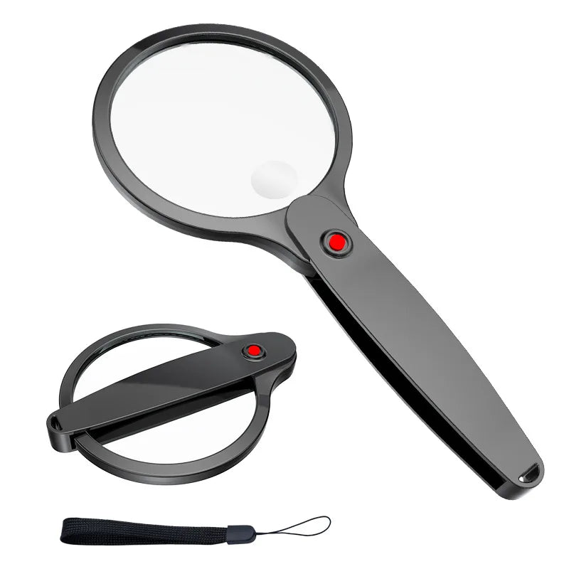 Handheld Folding Magnifying Glass – Large Lens Reading Loupe Handheld Magnifier Loupe Axl 1