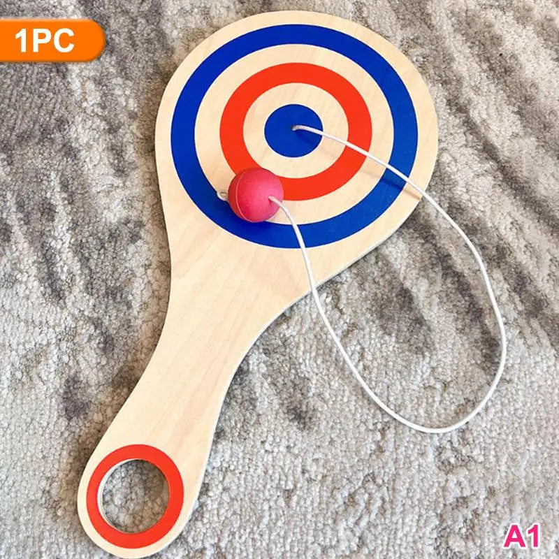 Wooden Paddle Ball Set – Elastic String Hand-Eye Coordination Toy Paddle Ball Toy Axl A1