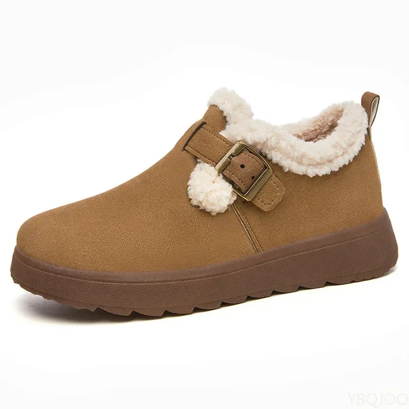 Women's Winter Plush Cotton Ankle Boots | Cozy Slip-On Winter Ankle Boots Axl Camel 38