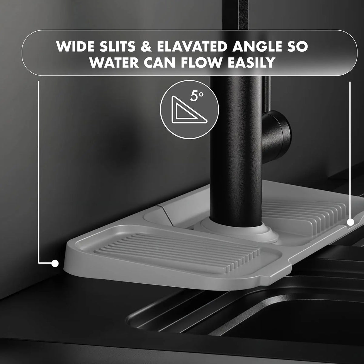 Silicone Sink Splash Guard & Faucet Drip Catcher Tray Mat Silicone Sink Mat Axl