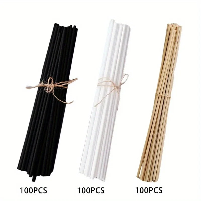 100 Pcs Fiber Reed Diffuser Replacement Sticks 3mm/4mm 8-Inch Reed Diffuser Sticks Axl