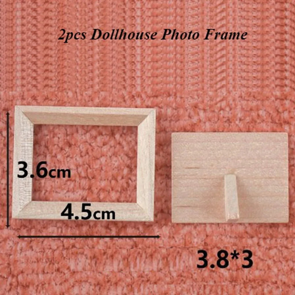 2pcs 1:12 Dollhouse Miniature Wood Photo Frames | DIY Décor Dollhouse Miniature Axl 4