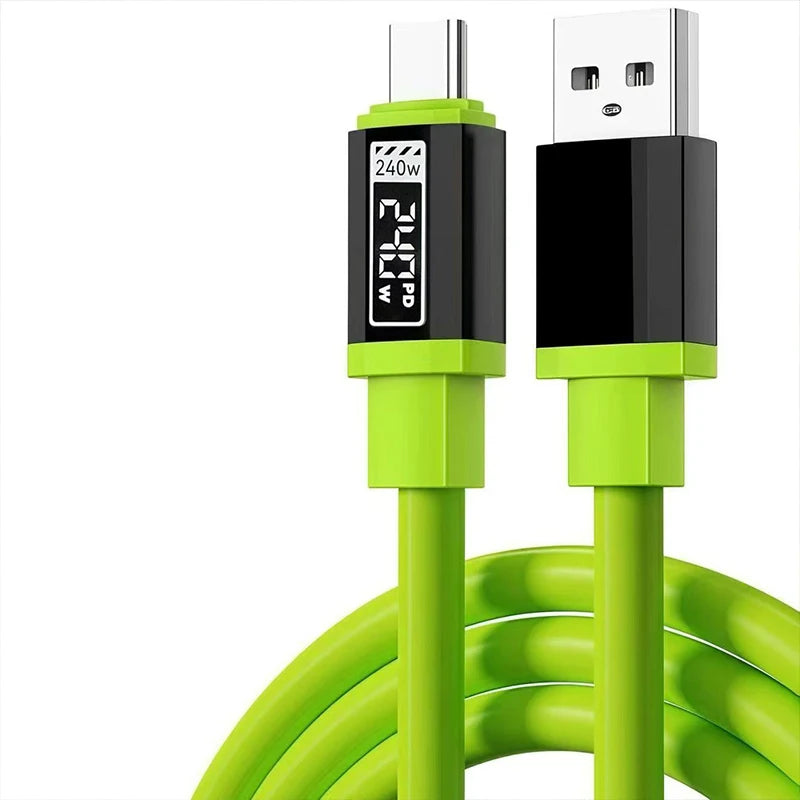 240W USB-C Fast Charging Cable with Power Display | 1M & 2M USB-C Charging Cable Axl