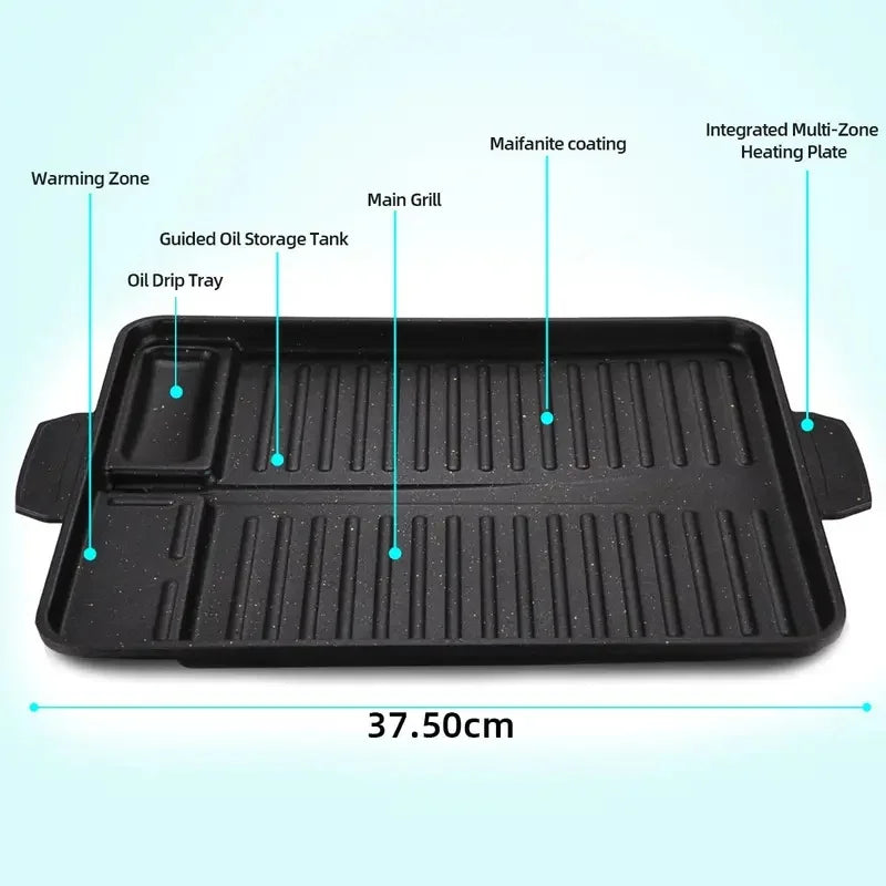 Titanium-Coated Korean BBQ Griddle Pan | Camping Grill Plate BBQ Griddle Pan Axl